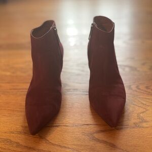 Aquatalia Deep Red Ankle Booties